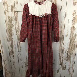 Vintage Girls J.C. Collection Nightgown, size 14. Red Plaid.